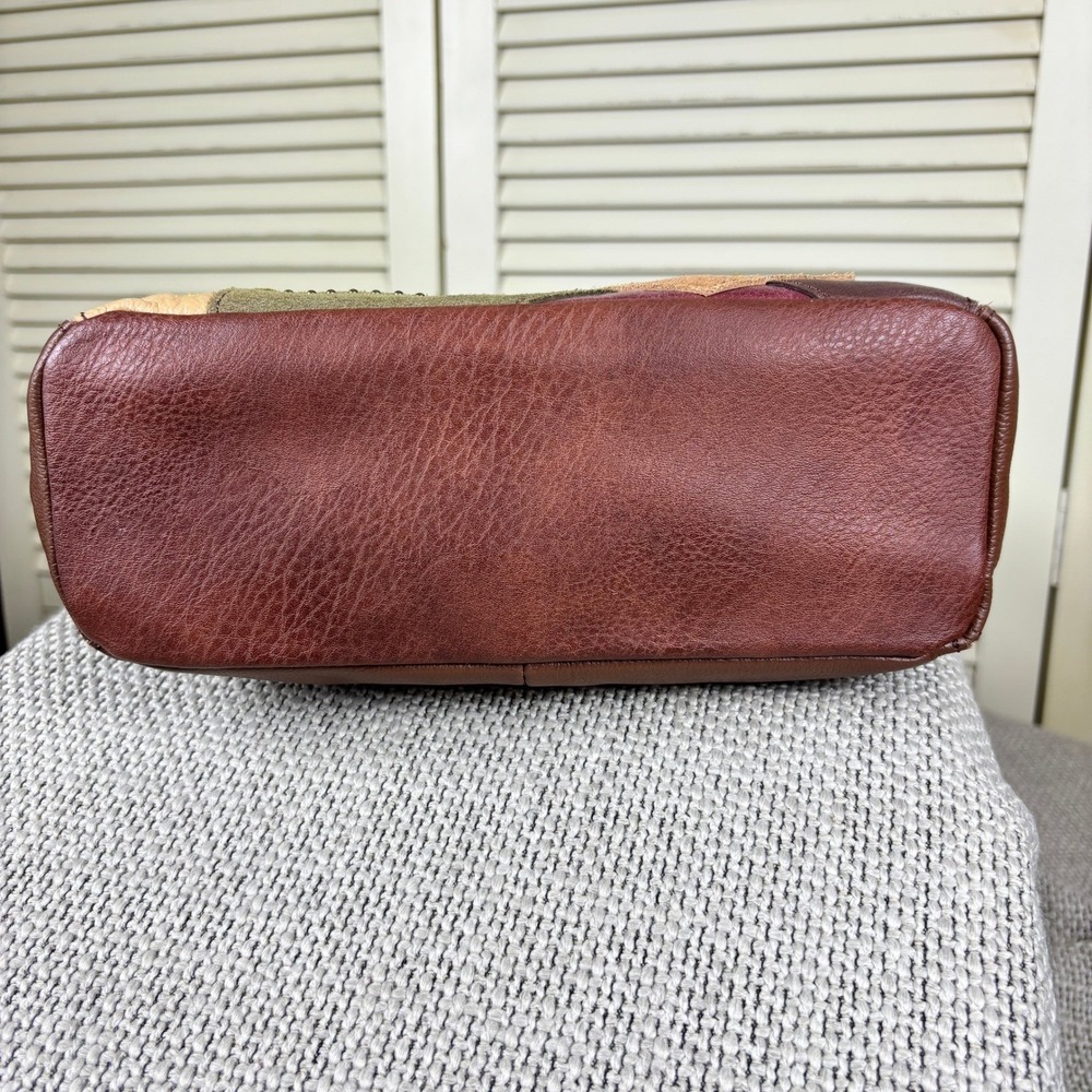 The Sak Elliot Lucca Brown Multi Patchwork Leather Indio Shoulder Bag 90s Purse - Picture 4 of 5